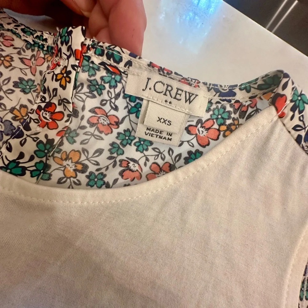 J. Crew White Floral Tank Top (Never worn)